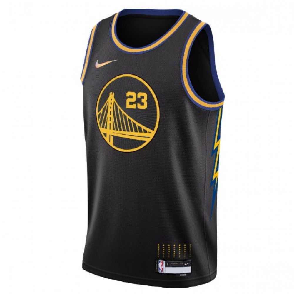 Men's Golden State Warriors Green #23 Black 2021/22 Swingman NBA Jersey City Edition - view 6