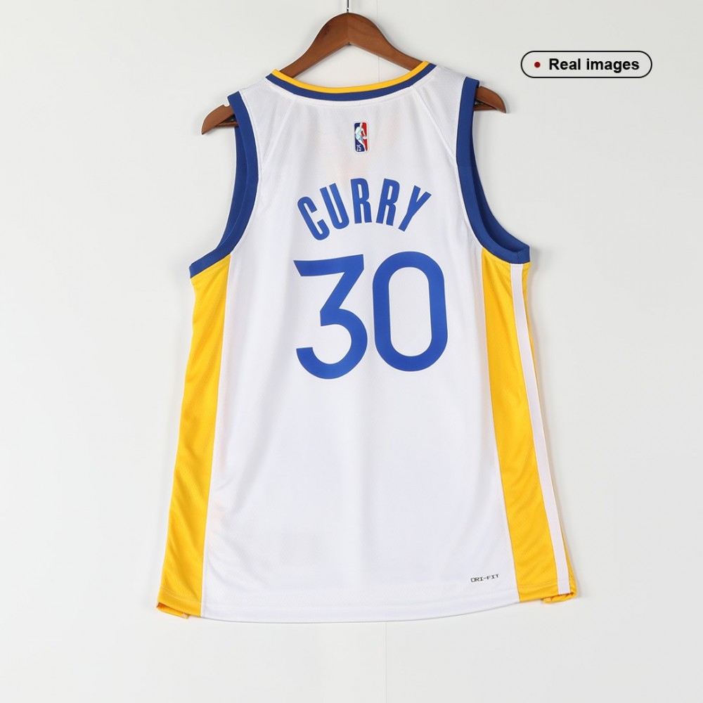 Men's Golden State Warriors Stephen Curry #30 White 2021/22 Swingman Jersey Association Edition - view 6