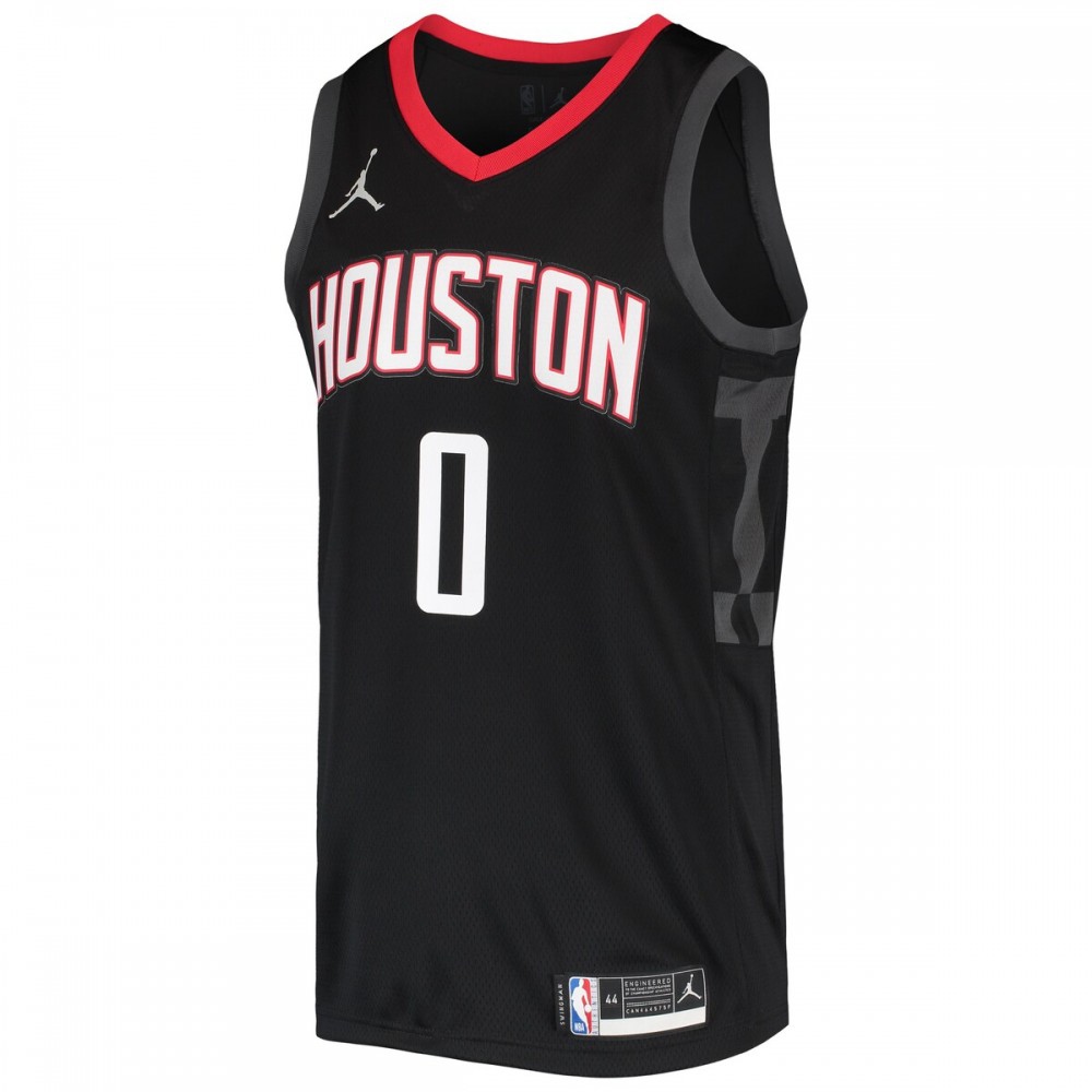 Jalen Green Houston Rockets 2021/22 Swingman Jersey Statement Edition Black - view 2