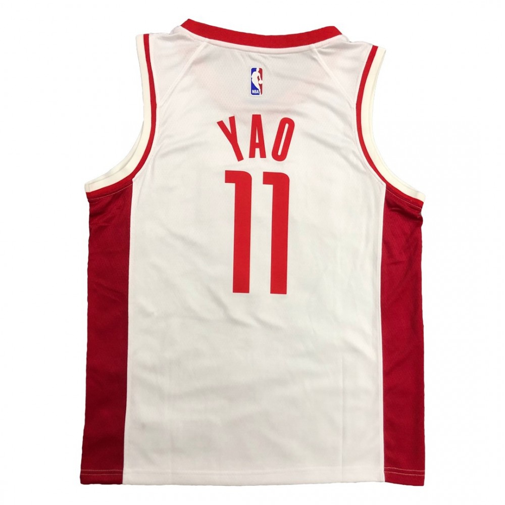 Men's Houston Rockets Yao Ming #11 White Swingman Jersey Association Edition - view 2