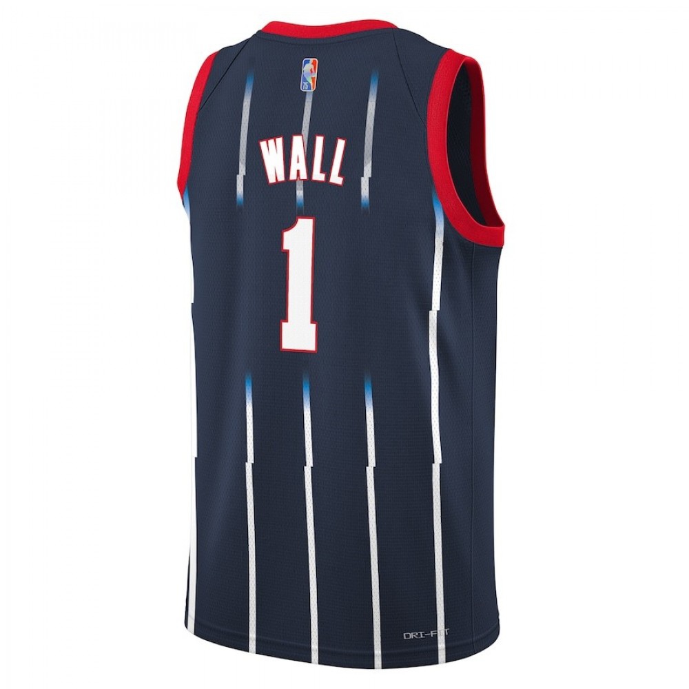 Men's Houston Rockets John Wall #1 Navy 2021/22 Swingman Jersey City Edition - view 3