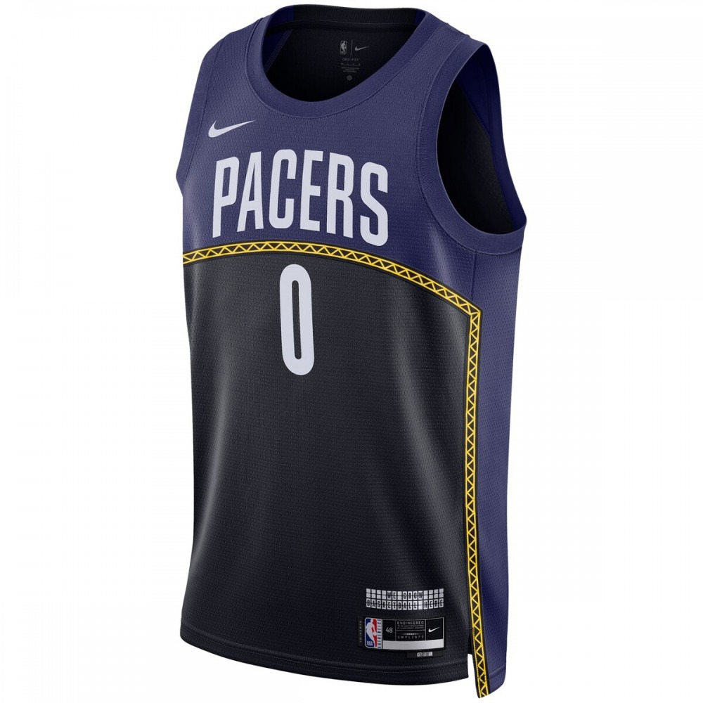 Tyrese Haliburton Indiana Pacers Unisex 2022/23 Swingman Jersey City Edition Blue - view 2