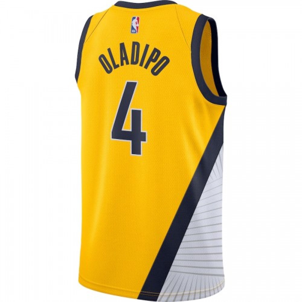 Men's Indiana Pacers Victor Oladipo #4 Gold Finished Swingman Jersey Statement Edition - view 3