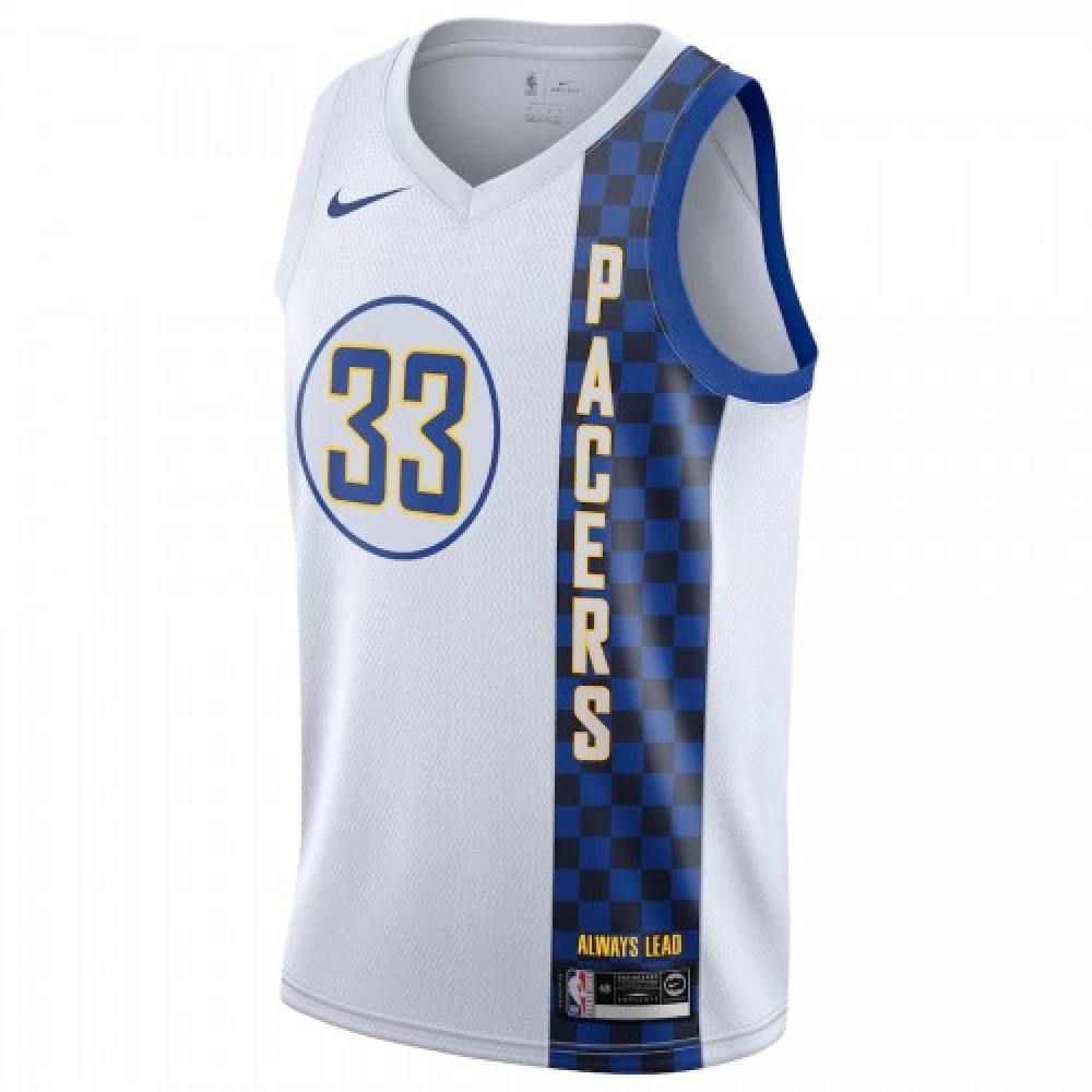 Men's Indiana Pacers Myles Turner #33 White 2019/20 Finished Swingman Jersey City Edition - view 2