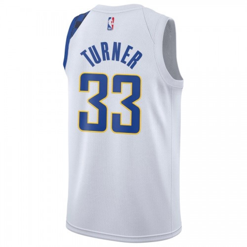 Men's Indiana Pacers Myles Turner #33 White 2019/20 Finished Swingman Jersey City Edition - view 3