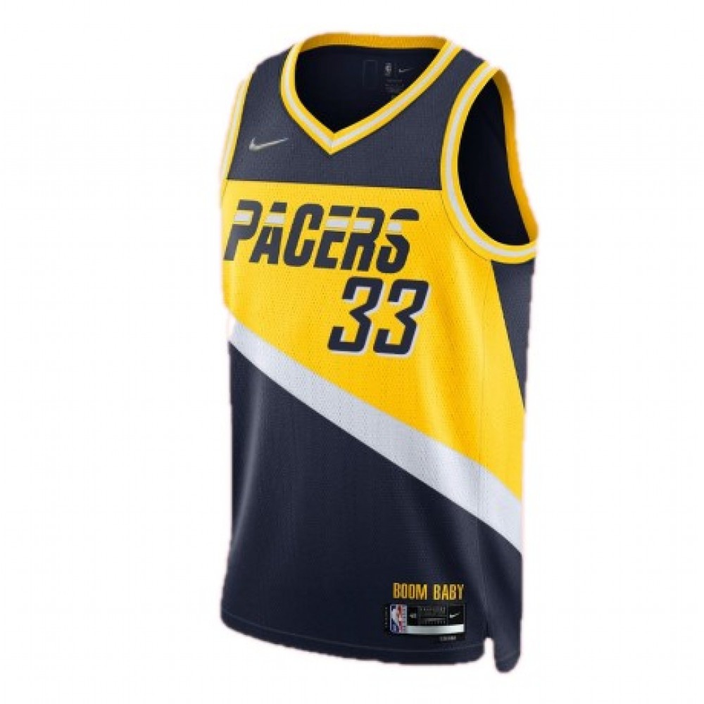 Men's Indiana Pacers Myles Turner #33 Navy 2021/22 Swingman NBA Jersey City Edition - view 2