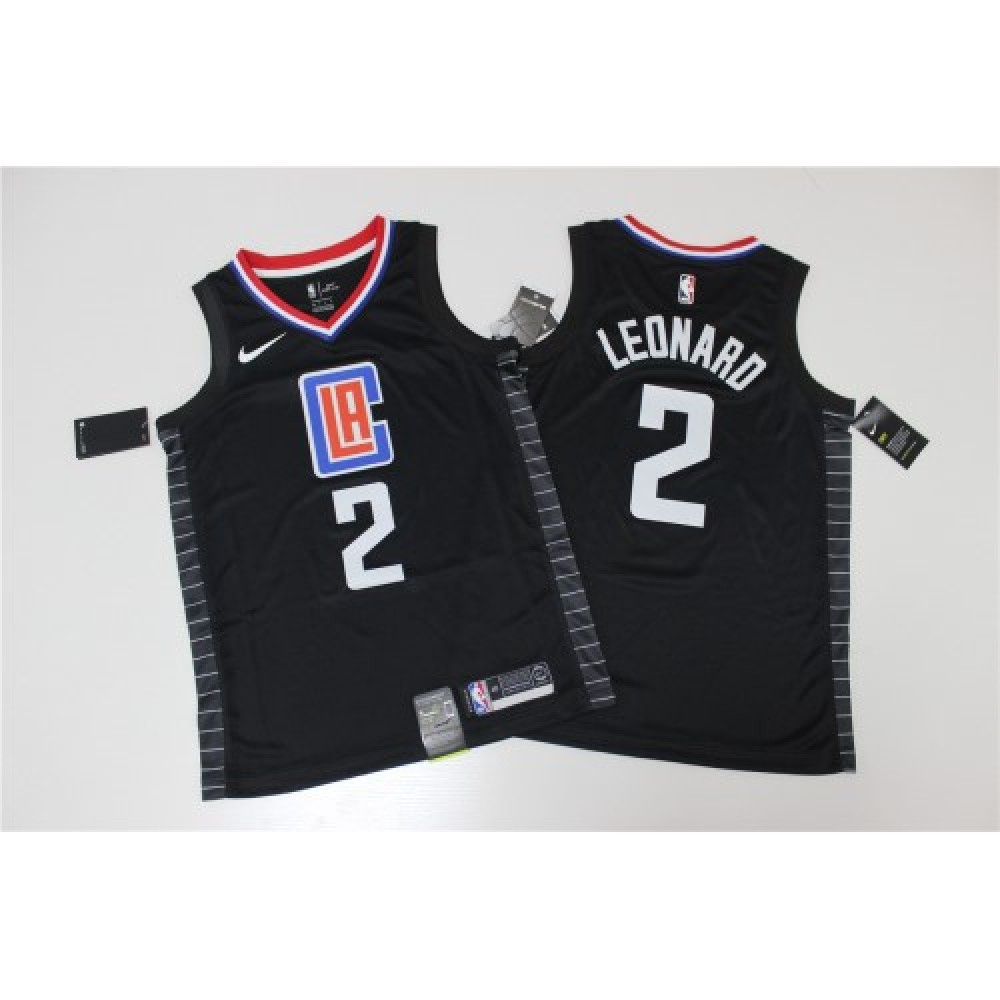 Men's LA Clippers Kawhi Leonard #2 Black Swingman Jersey Statement Edition - view 4