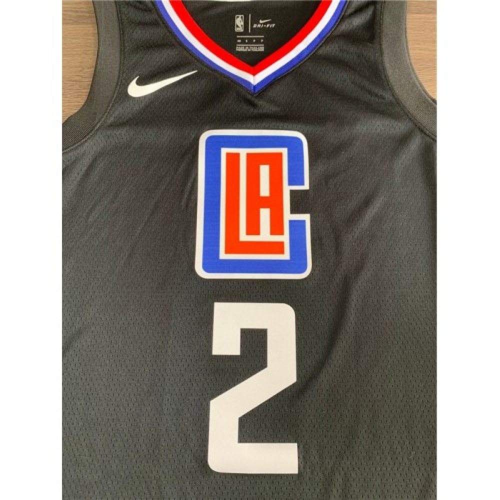 Men's LA Clippers Kawhi Leonard #2 Black Swingman Jersey Statement Edition - view 5