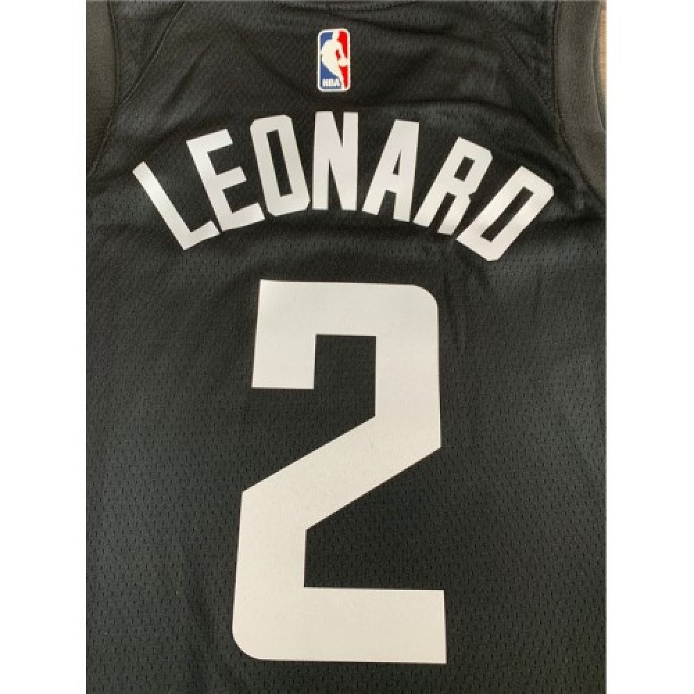 Men's LA Clippers Kawhi Leonard #2 Black Swingman Jersey Statement Edition - view 6