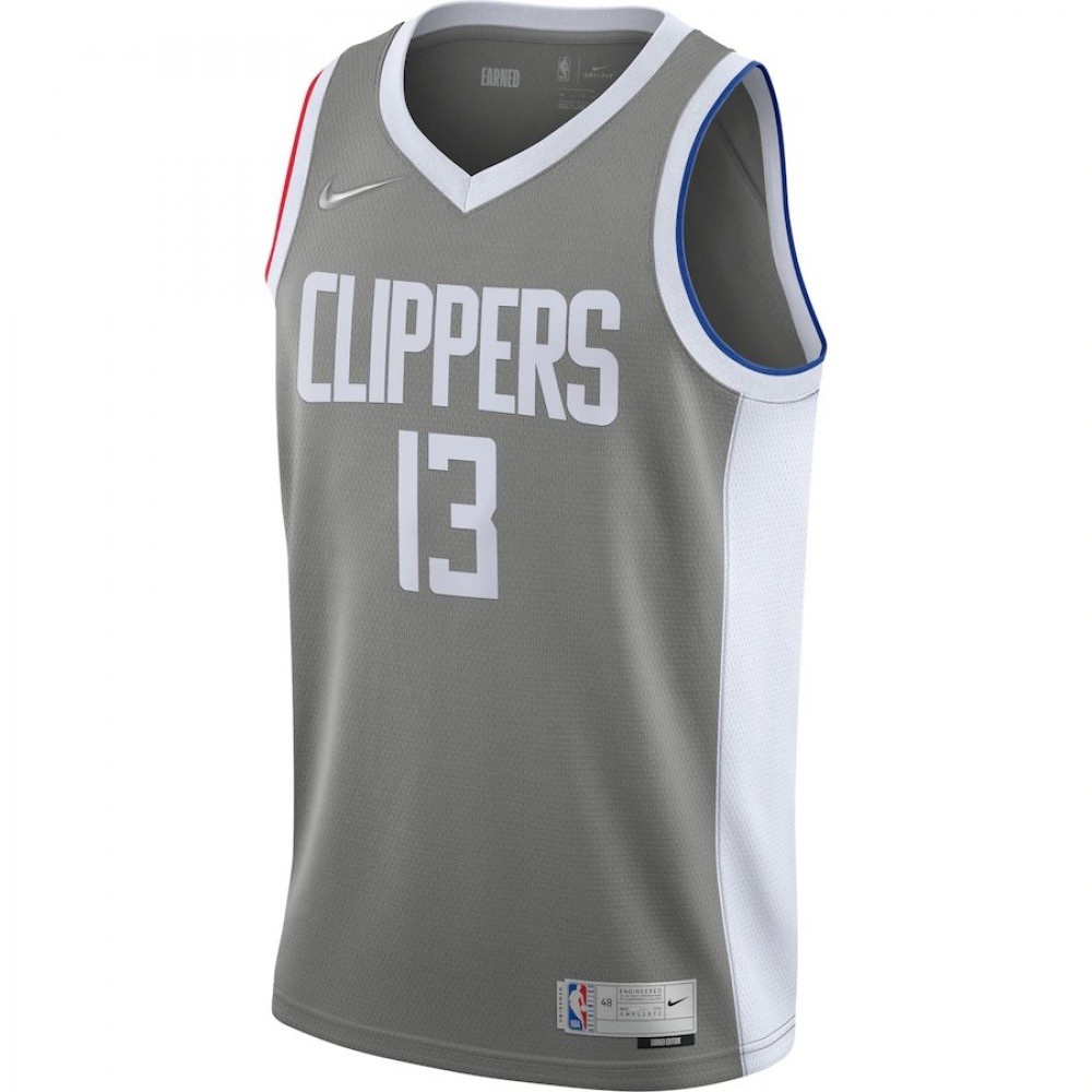 Men's LA Clippers Paul George #13 Gray 2020/21 Swingman Player Jersey Earned Edition - view 2