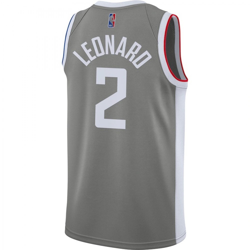 Men's LA Clippers Kawhi Leonard #2 Gray 2020/21 Swingman Player Jersey Earned Edition - view 3