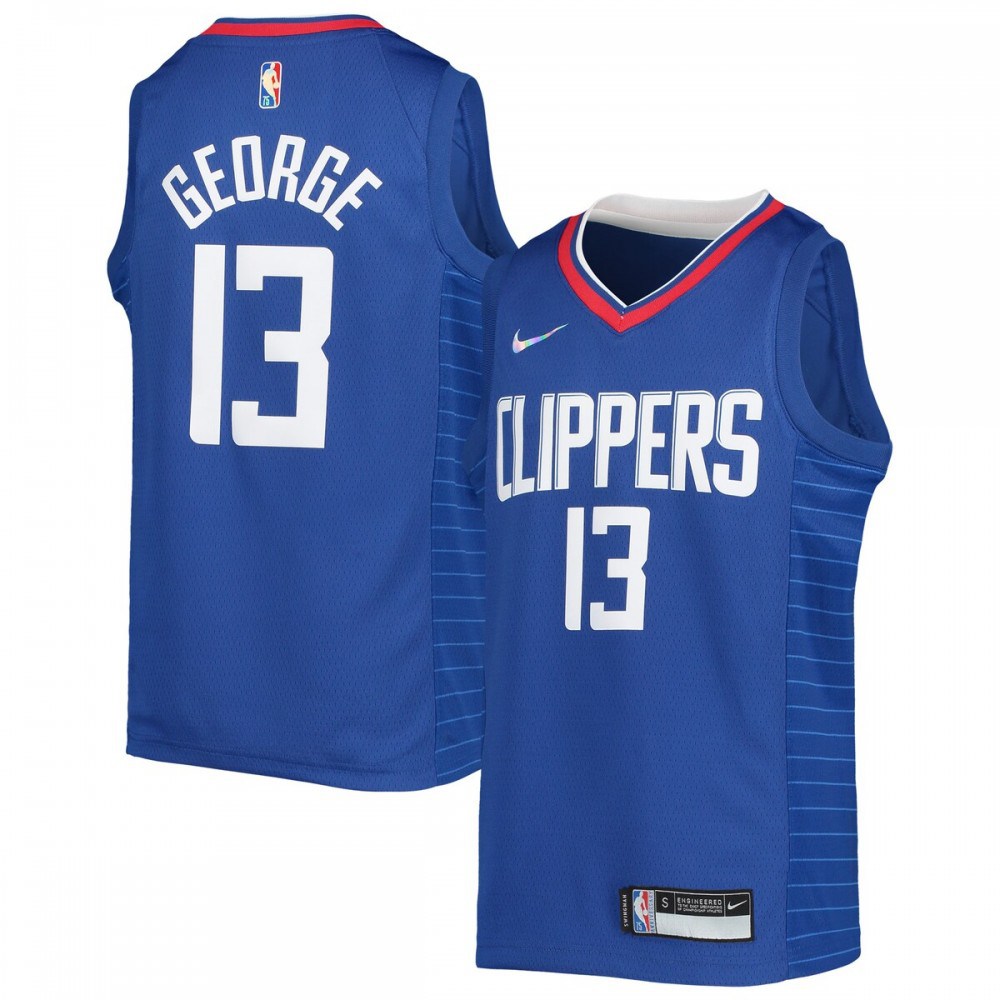 Paul George LA Clippers Youth 2021/22 Diamond Swingman Jersey Icon Edition Royal