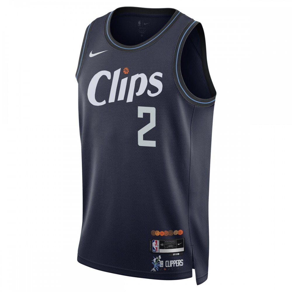 Kawhi Leonard LA Clippers Unisex 2023/24 Swingman Jersey Navy City Edition - view 2