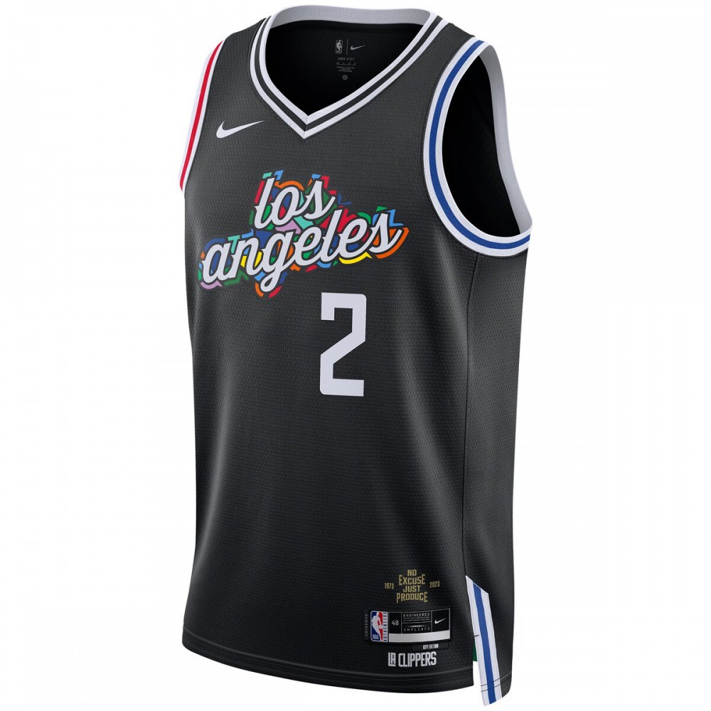 Kawhi Leonard LA Clippers Unisex 2022/23 Swingman Jersey City Edition Black - view 2