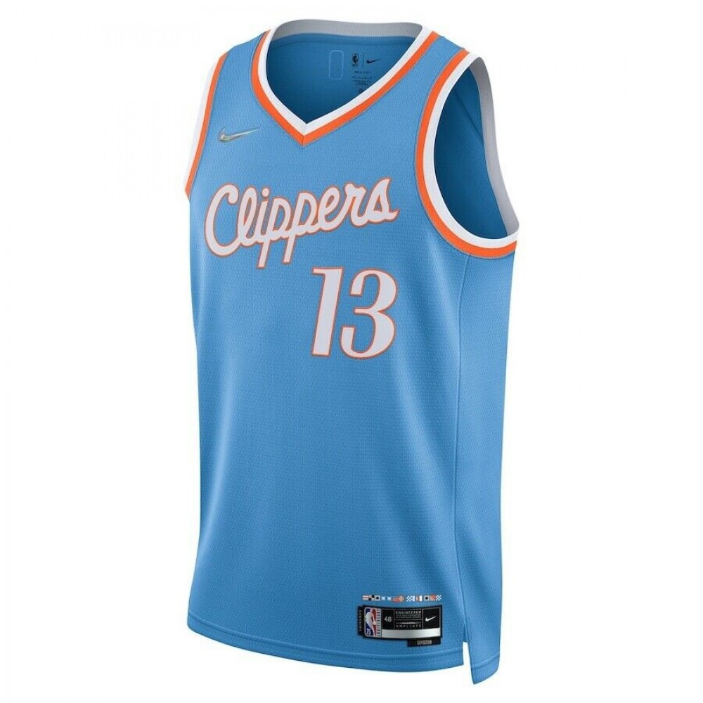 Men's Los Angeles Clippers Paul George #13 Blue 2021 Diamond Swingman Jersey City Edition - view 2