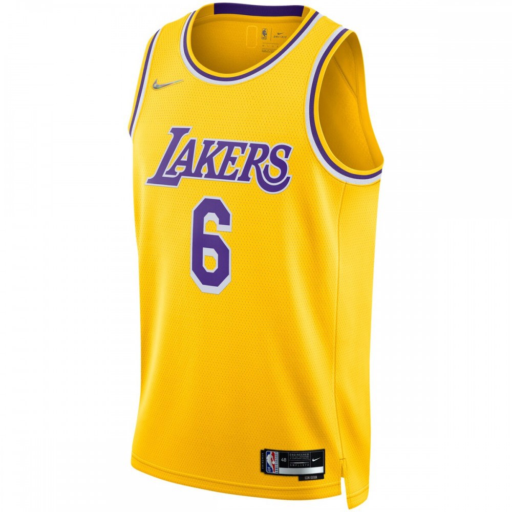 LeBron James Los Angeles Lakers 2021/22 Diamond Swingman Jersey Icon Edition Gold - view 2
