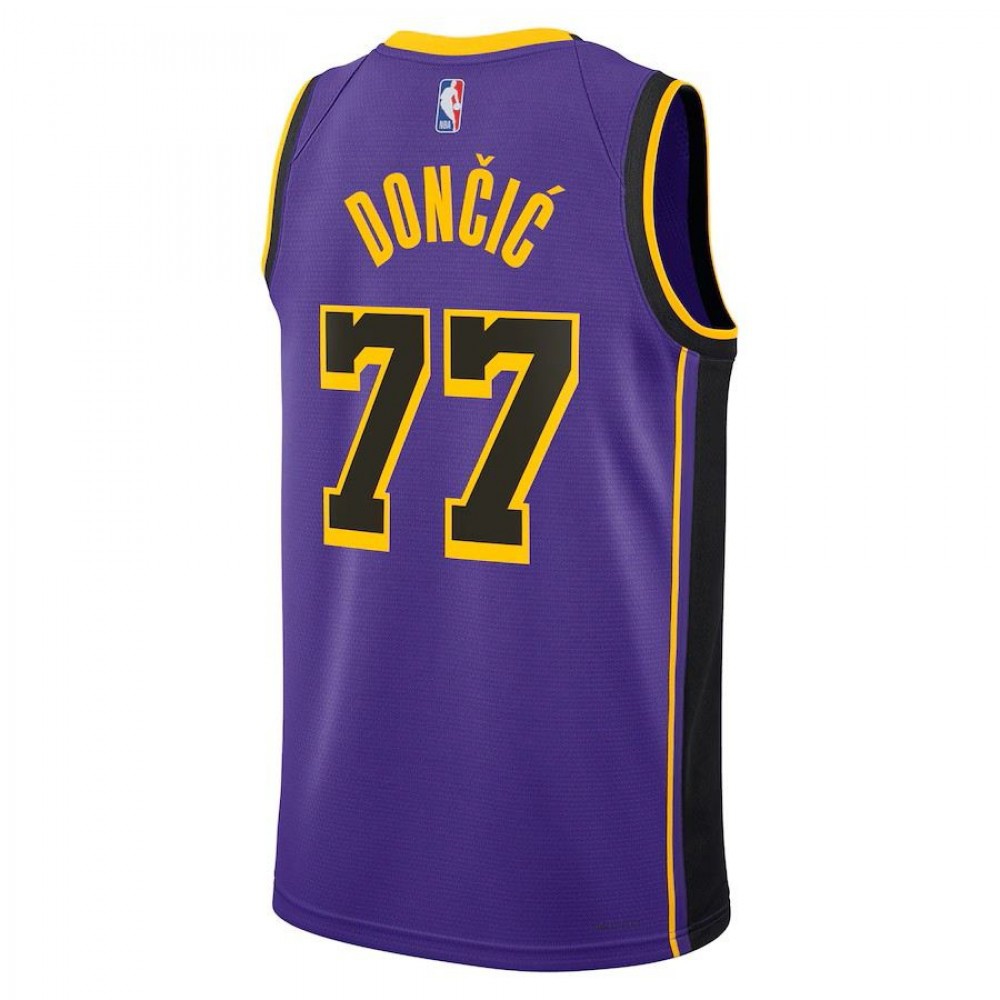 Los Angeles Lakers Unisex Statement Edition Swingman Jersey Purple Luka Dončić - view 3