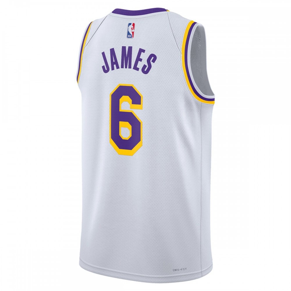 LeBron James Los Angeles Lakers Unisex 2022/23 Swingman Jersey White Association Edition - view 3