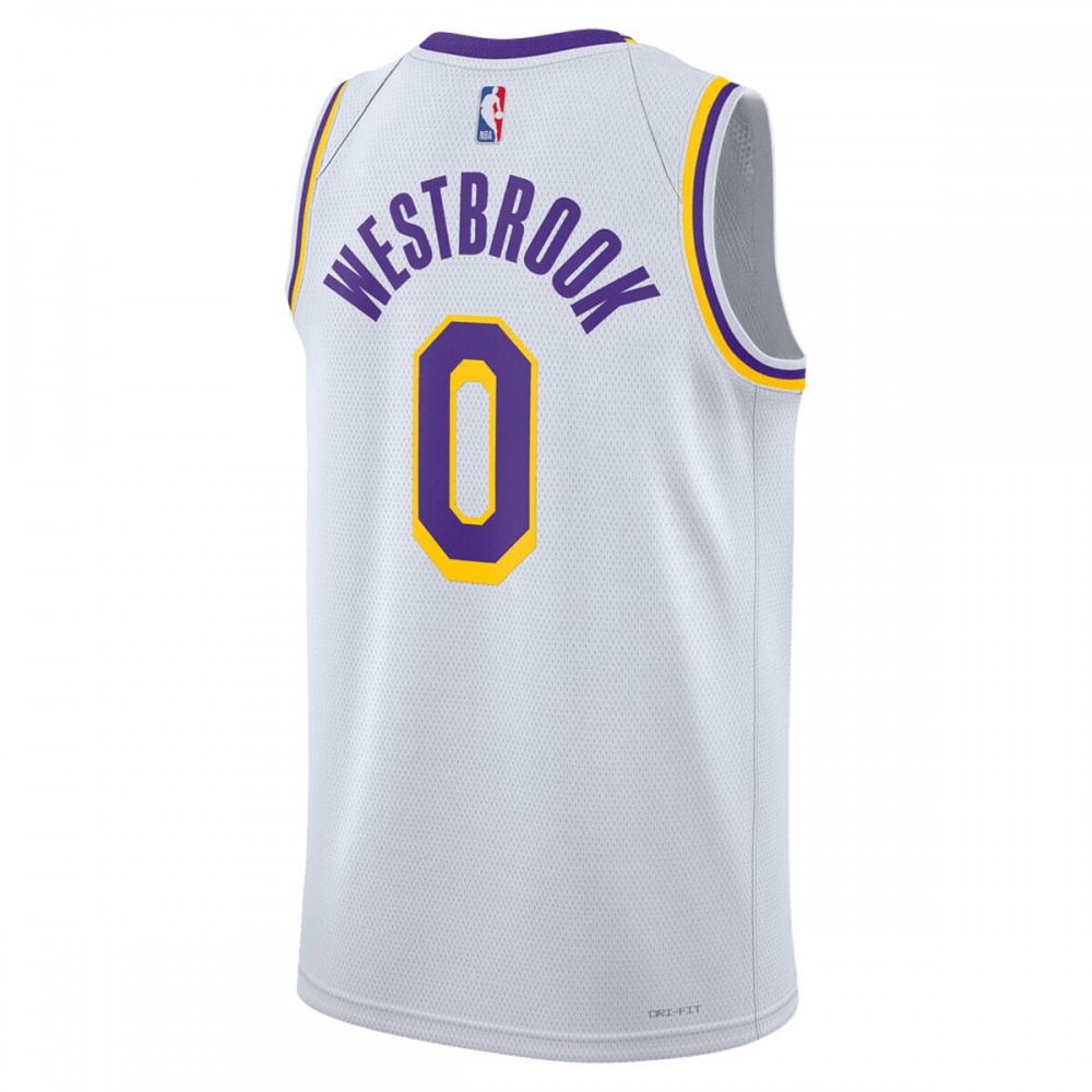 Russell Westbrook Los Angeles Lakers Unisex 2022/23 Swingman Jersey Association Edition White - view 3