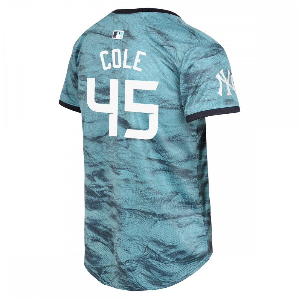 Gerrit Cole American League Youth 2023 MLB All-Star Game Limited Player Jersey Teal - view 3