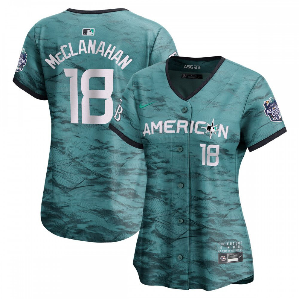 Shane McClanahan American League Women's 2023 MLB All-Star Game Limited Player Jersey Teal