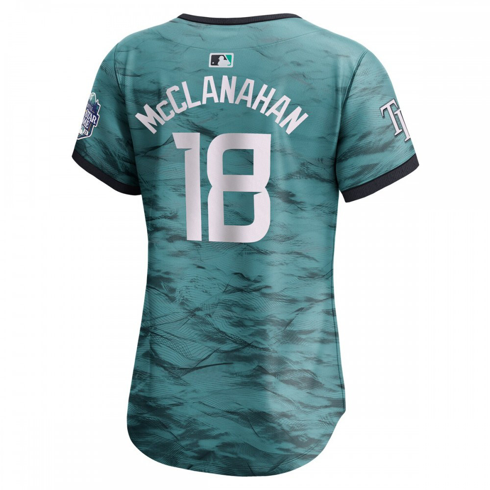 Shane McClanahan American League Women's 2023 MLB All-Star Game Limited Player Jersey Teal - view 3
