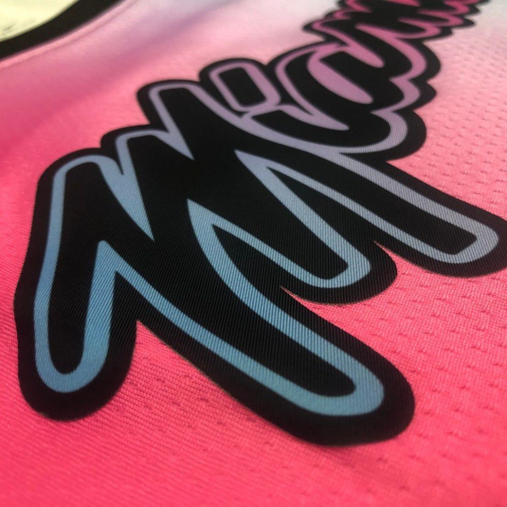 Men's Miami Heat Dwyane Wade #3 Blue&Pink 20/21 Swingman Jersey City Edition - view 6