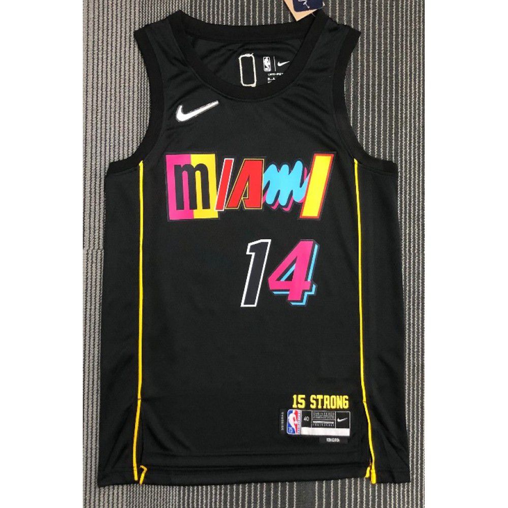 Men's Miami Heat Tyler Herro #14 Black 2021/22 Swingman Jersey City Edition - view 4
