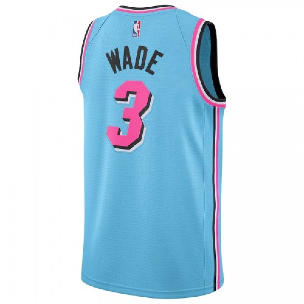 Men's Miami Heat Dwyane Wade #3 Blue 2019/20 Finished Swingman Jersey City Edition - view 3