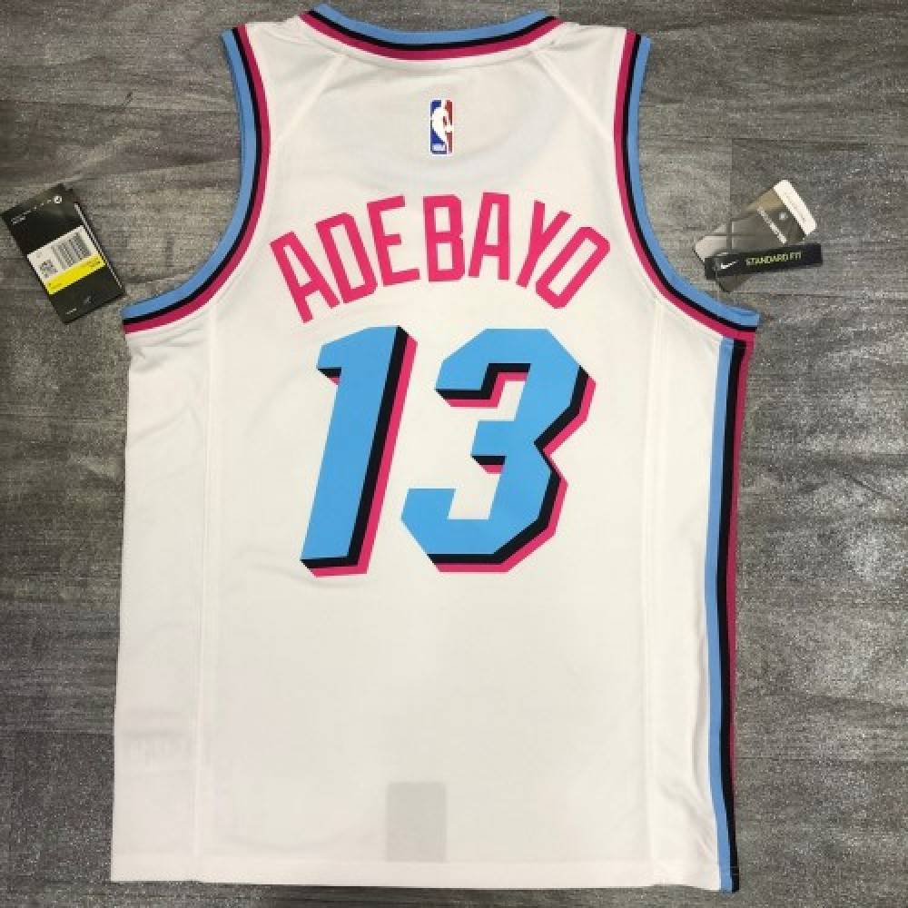 Men's Miami Heat Bam Adebayo #13 White 19-20 Swingman Jersey City Edition - view 2