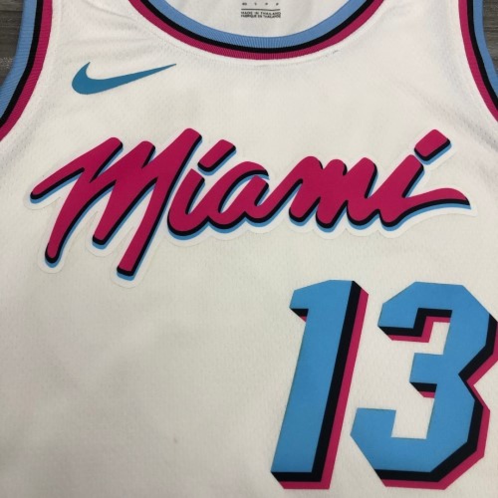 Men's Miami Heat Bam Adebayo #13 White 19-20 Swingman Jersey City Edition - view 3