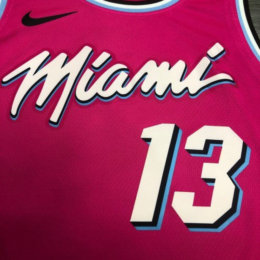Men's Miami Heat Bam Adebayo #13 Pink 19-20 Swingman Jersey City Edition - view 2