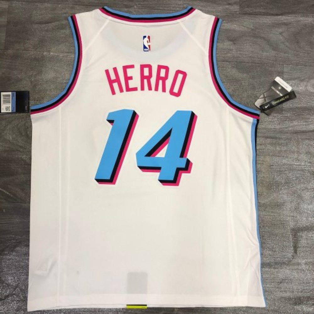 Men's Miami Heat Tyler Herro #14 White 19-20 Swingman Jersey City Edition - view 2