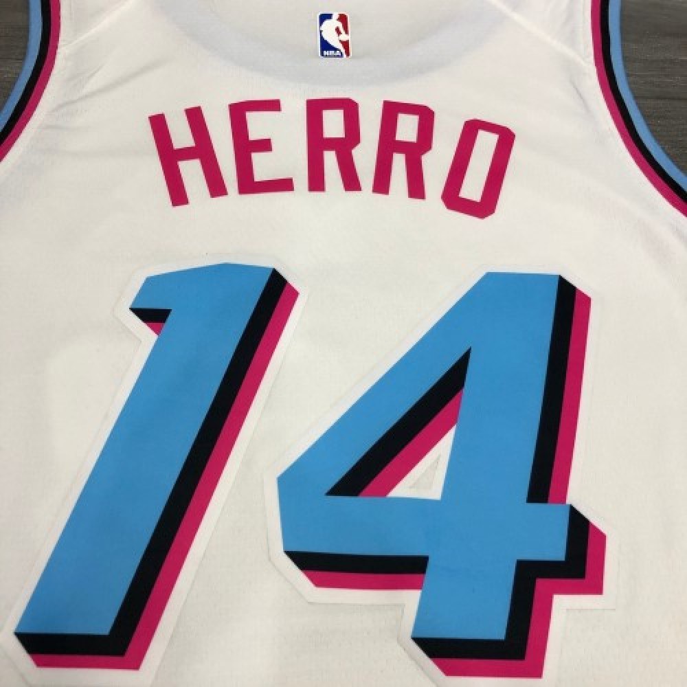 Men's Miami Heat Tyler Herro #14 White 19-20 Swingman Jersey City Edition - view 4