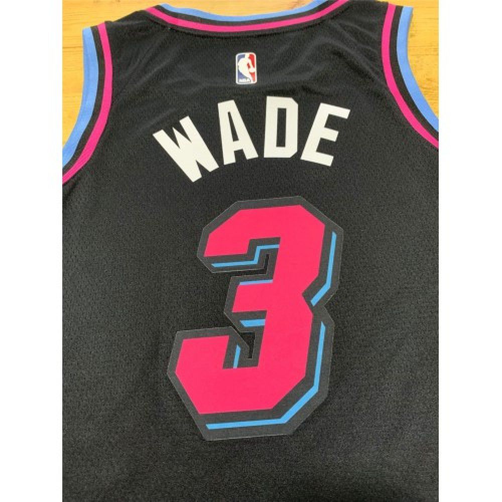 Men's Miami Heat Dwyane Wade #3 Black Swingman Jersey City Edition - view 3