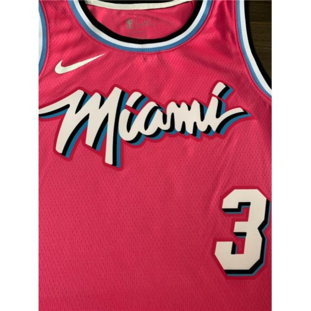 Men's Miami Heat Dwyane Wade #3 Pink 19-20 Swingman Jersey City Edition - view 2