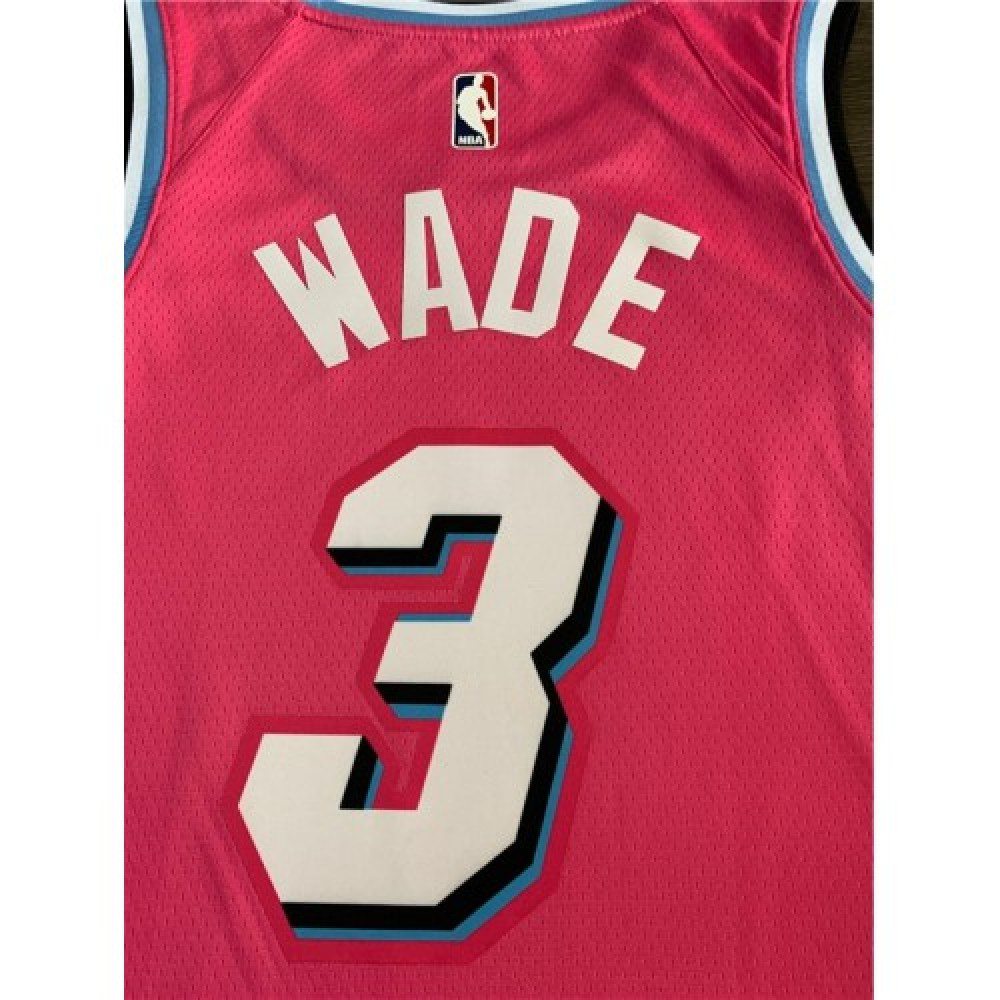 Men's Miami Heat Dwyane Wade #3 Pink 19-20 Swingman Jersey City Edition - view 3