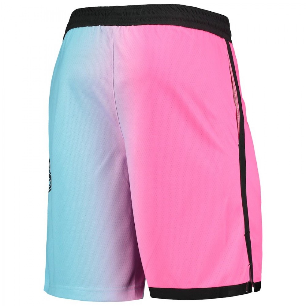 Men's Miami Heat Pink/Light Blue 2020/21 Swingman Shorts City Edition - view 2