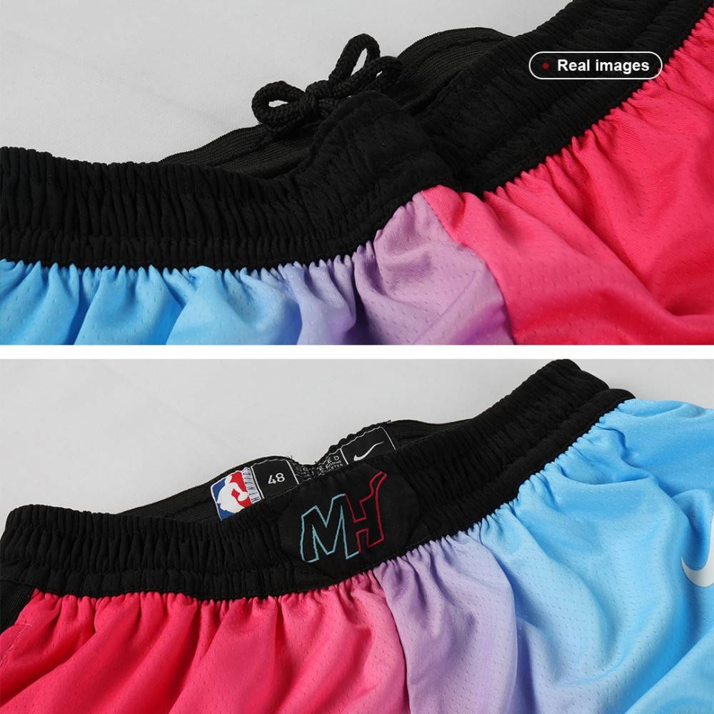Men's Miami Heat Pink/Light Blue 2020/21 Swingman Shorts City Edition - view 5