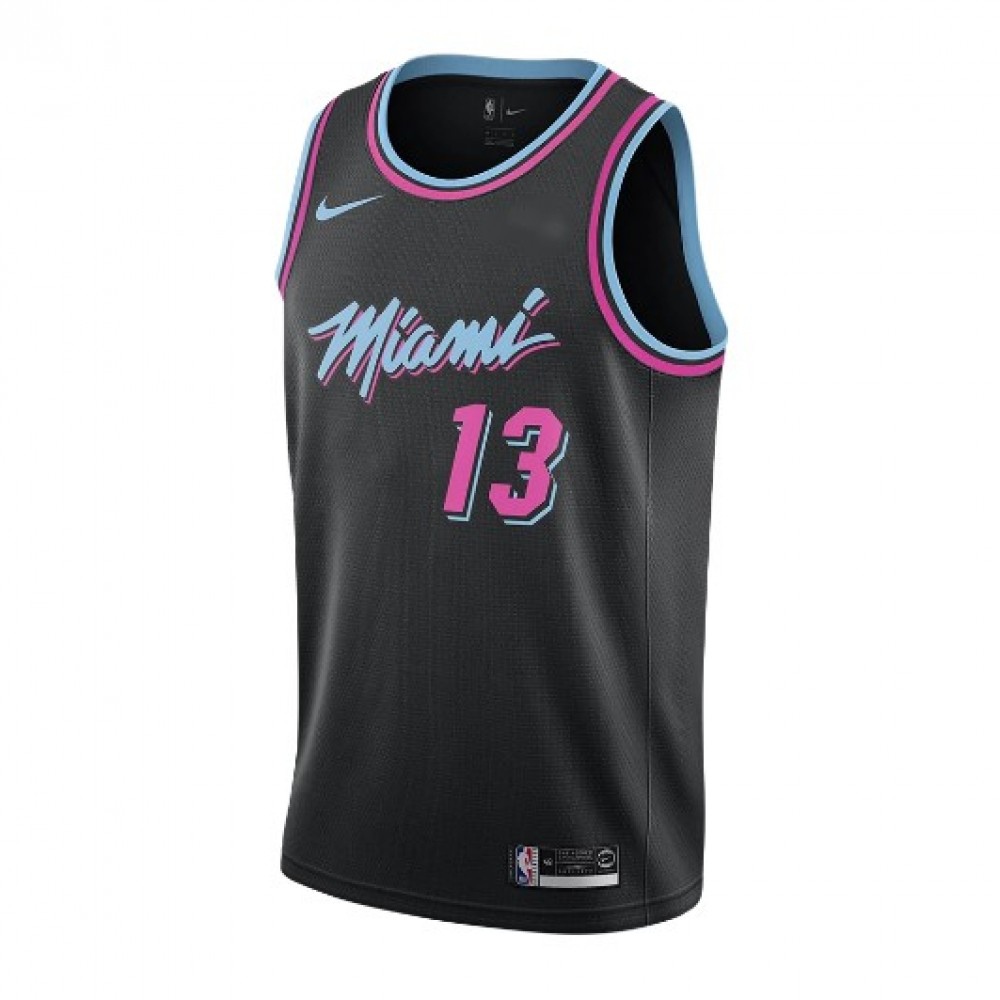 Men's Miami Heat Bam Adebayo #13 Black 19-20 Swingman Jersey City Edition - view 3