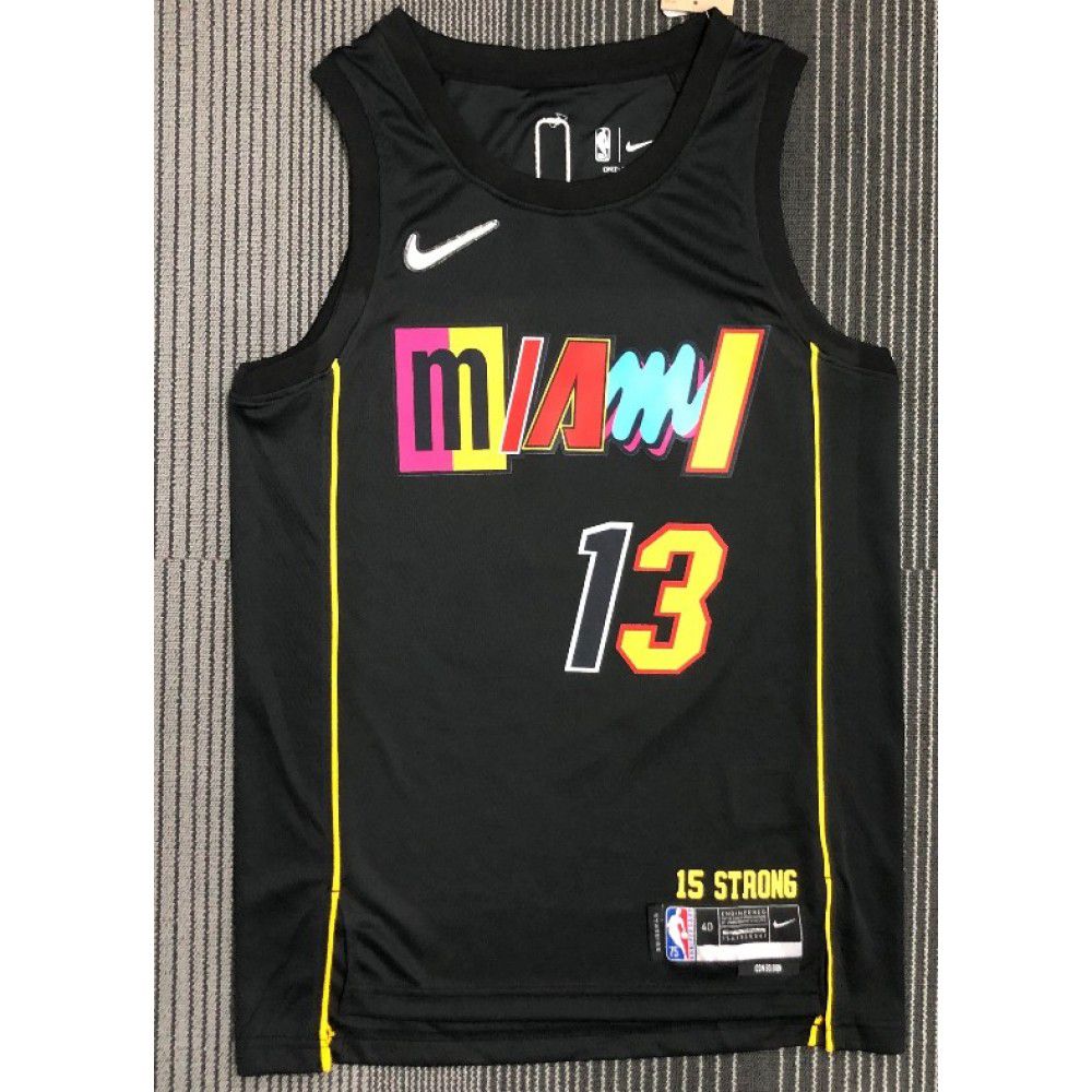Men's Miami Heat Bam Adebayo #13 Black 2021/22 Swingman Jersey City Edition - view 2