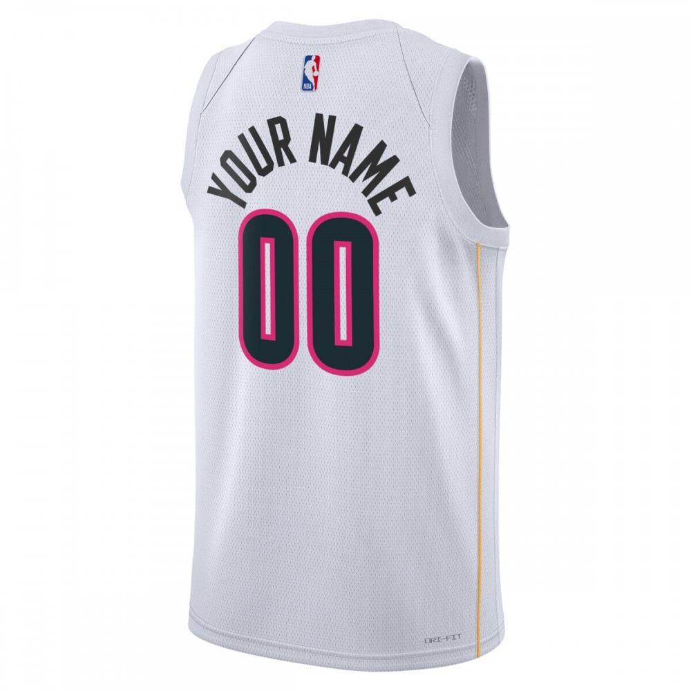 Miami Heat Unisex 2022/23 Swingman Custom Jersey City Edition White - view 3