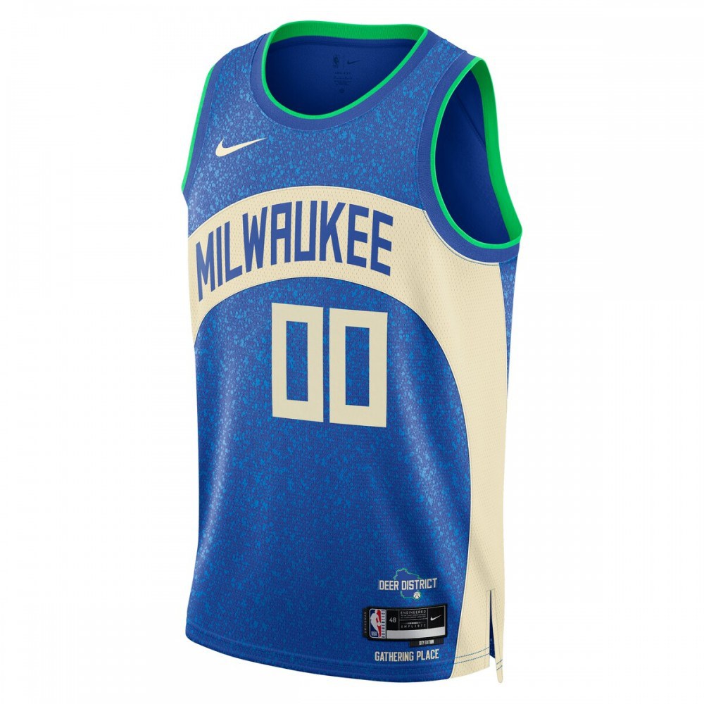 Milwaukee Bucks Unisex 2023/24 Custom Swingman Jersey Royal City Edition - view 2