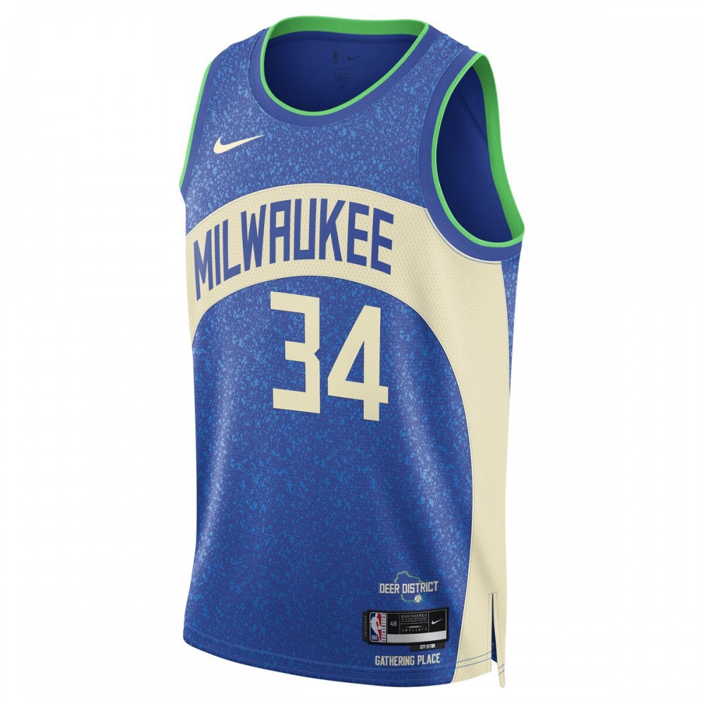 Giannis Antetokounmpo Milwaukee Bucks Unisex 2023/24 Swingman Jersey Blue City Edition - view 2