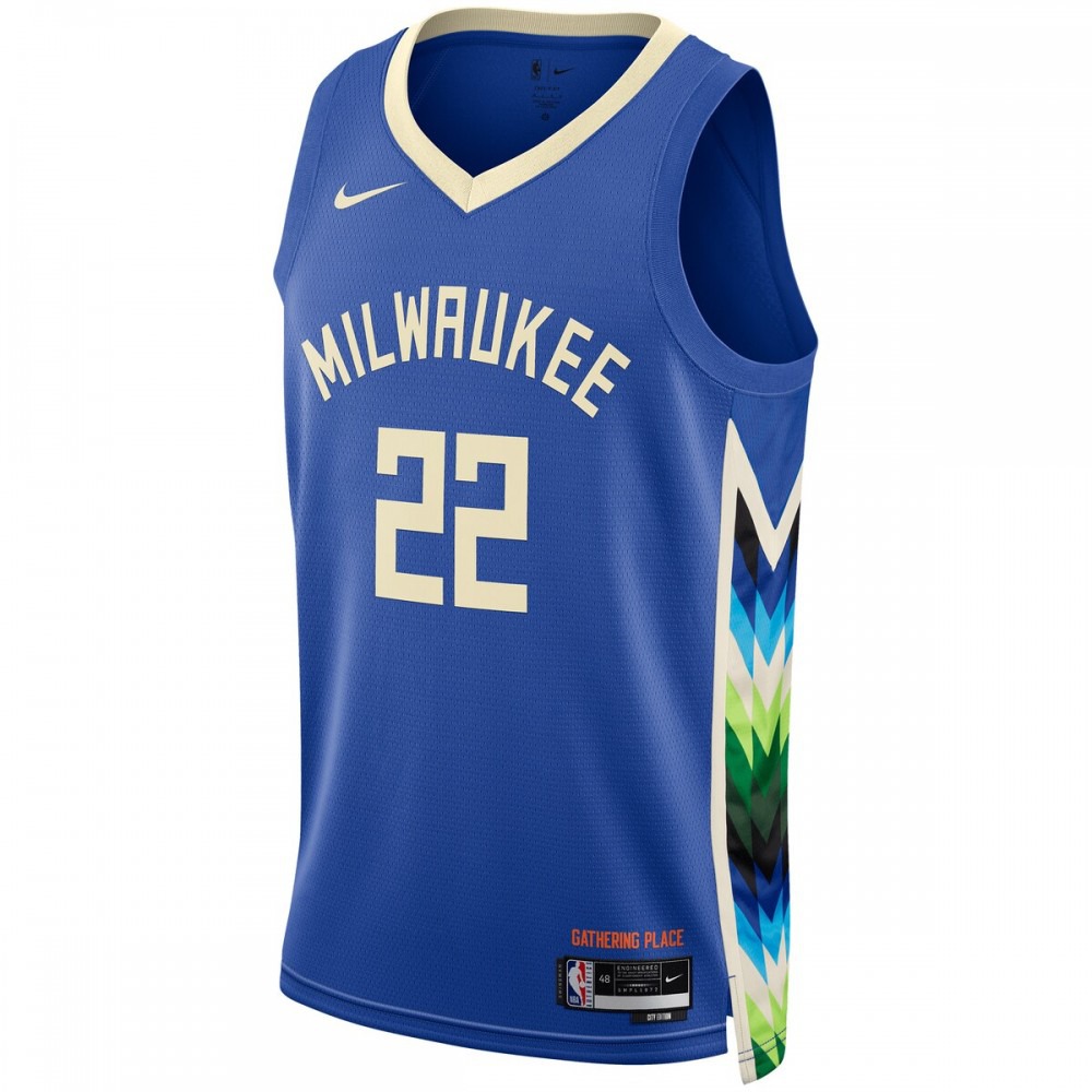 Khris Middleton Milwaukee Bucks Unisex 2022/23 Swingman Jersey City Edition Royal - view 2