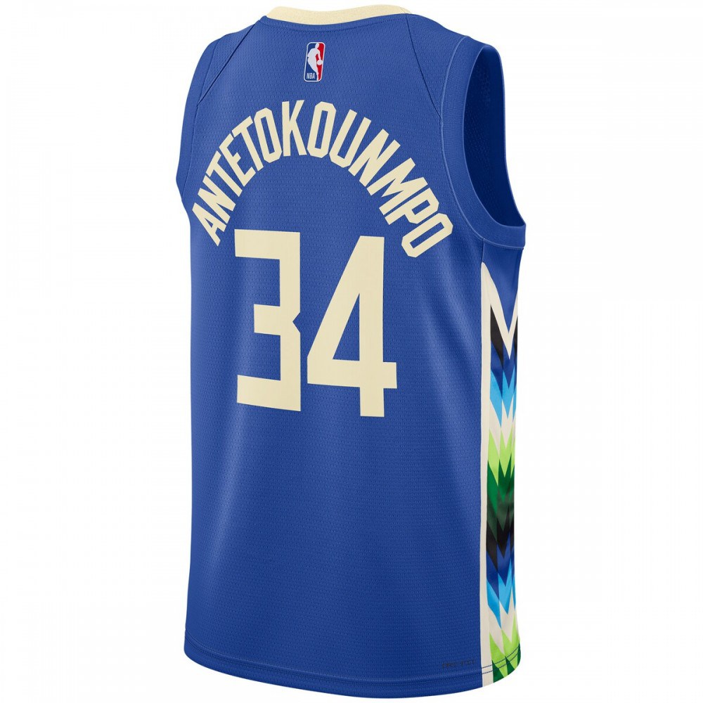 Giannis Antetokounmpo Milwaukee Bucks Unisex 2022/23 Swingman Jersey City Edition Royal - view 3