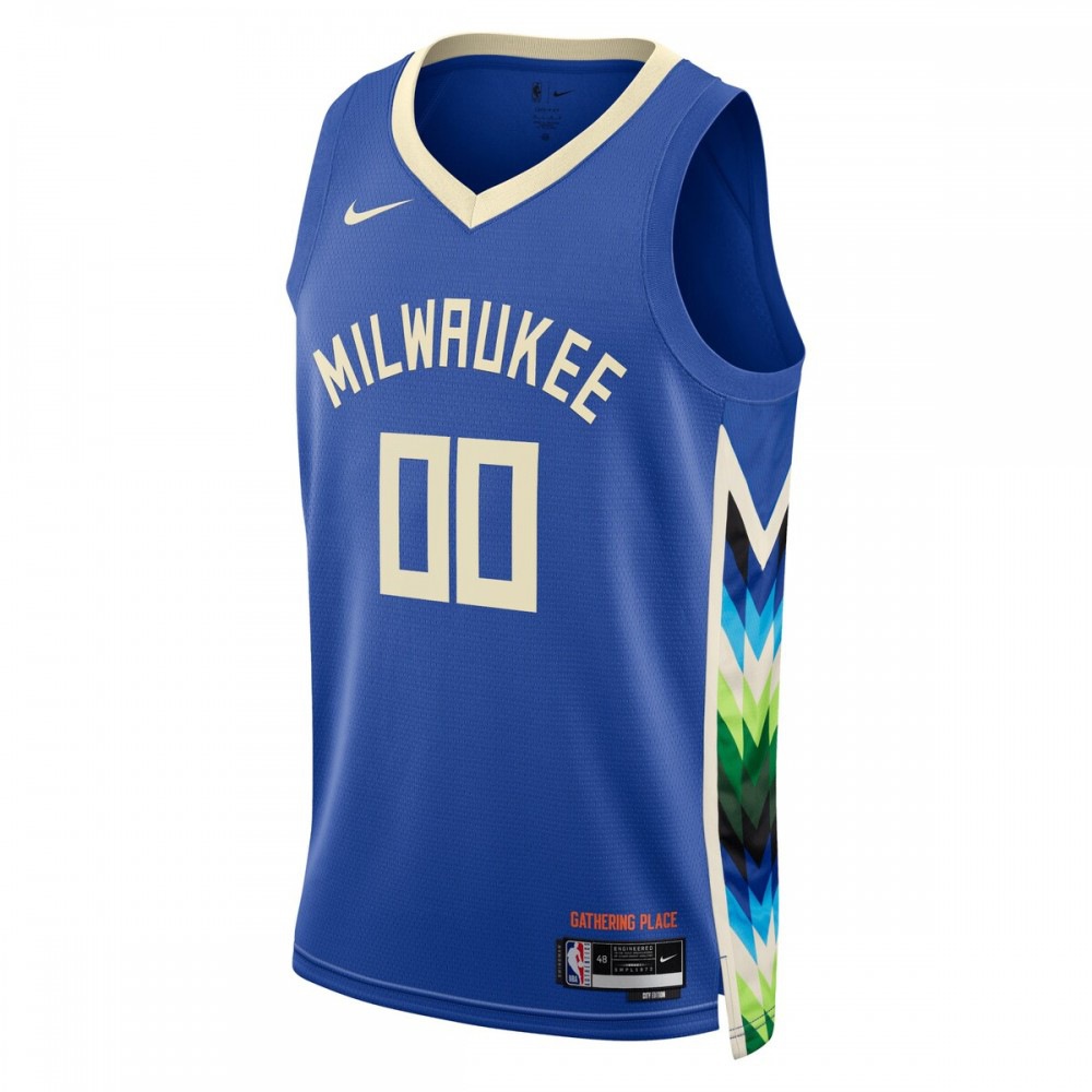 Milwaukee Bucks Unisex 2022/23 Swingman Custom Jersey City Edition Royal - view 2