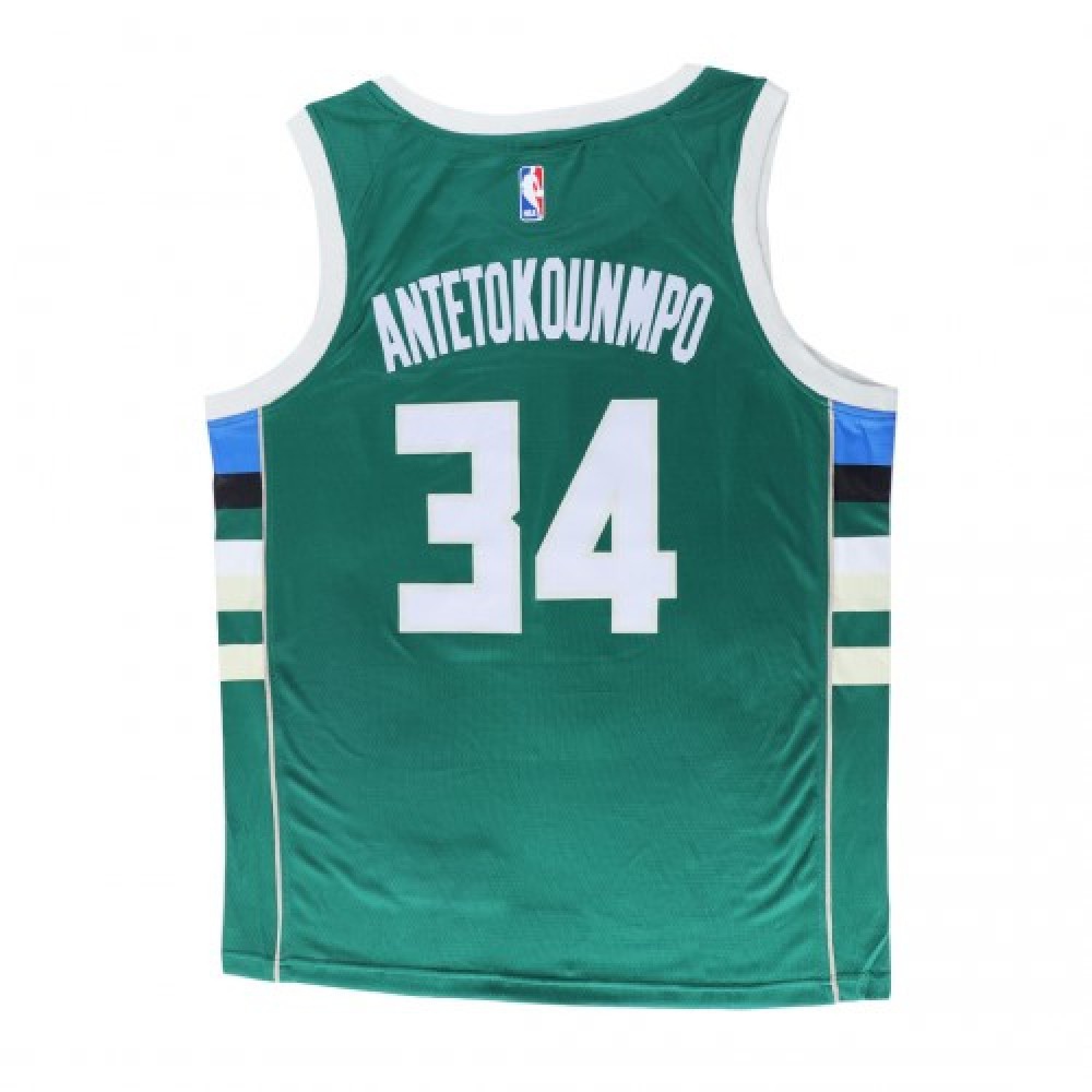 Men's Milwaukee Bucks Giannis Antetokounmpo #34 Green Swingman Jersey Icon Edition - view 5
