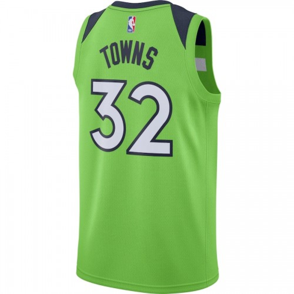 Men's Minnesota Timberwolves Karl-Anthony Towns #32 Jordan Green 20/21 Swingman Jersey - view 3