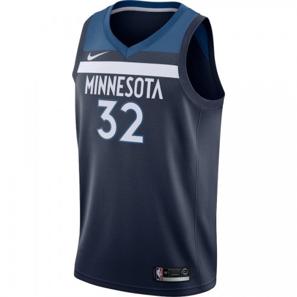 Men's Minnesota Timberwolves Karl-Anthony Towns #32 Navy Swingman Jersey Icon Edition - view 2